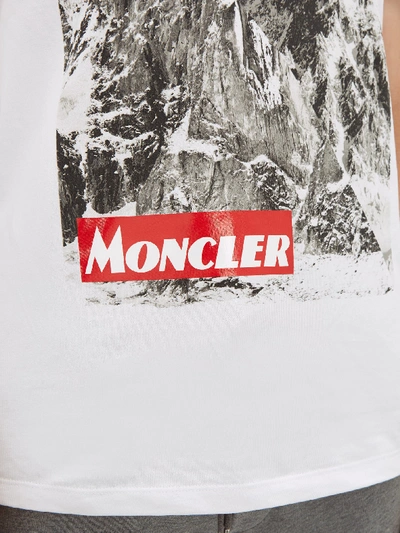 Moncler Mountain-print Cotton-jersey T-shirt In White