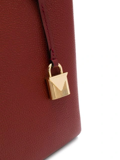 Shop Michael Michael Kors Padlock Detail Tote Bag In Red