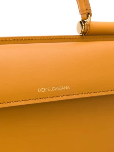 Shop Dolce & Gabbana Small Sicily Leather Satchel In Neutrals