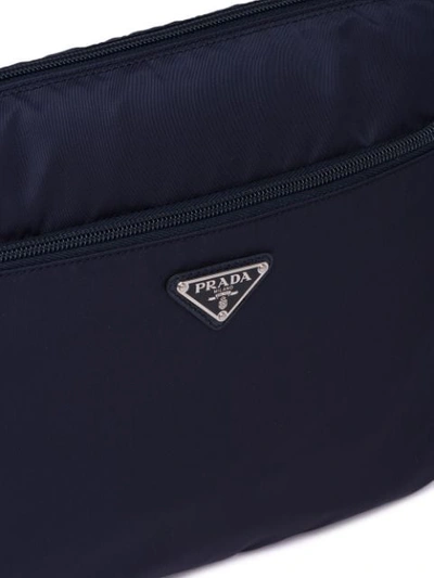 Shop Prada Padded Rectangular Shoulder Bag In Blue