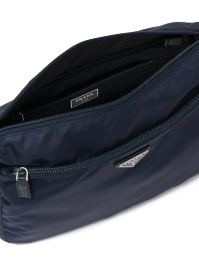 Shop Prada Padded Rectangular Shoulder Bag In Blue
