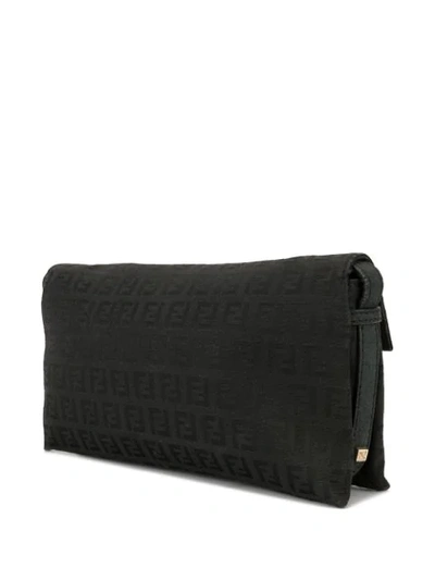 Pre-owned Fendi Zucca Pattern Hand Tote Bag In Black