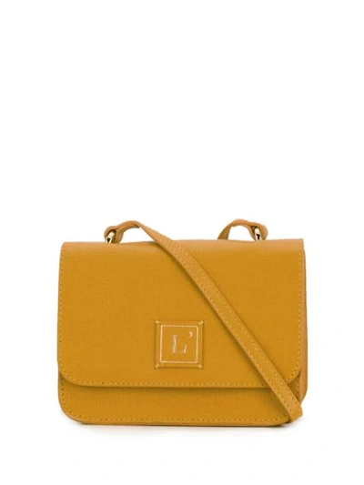 Shop L'autre Chose Mini Saffiano Crossbody Bag In Yellow