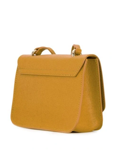 Shop L'autre Chose Mini Saffiano Crossbody Bag In Yellow