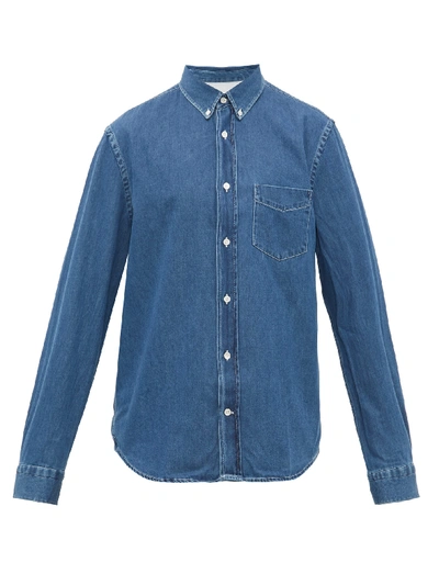 Acne Studios Isherwood Button-down Collar Cotton-chambray Shirt In Medium  Wash | ModeSens
