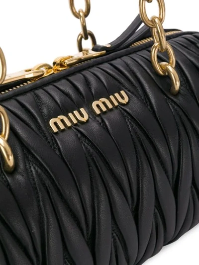 Shop Miu Miu Matelassé Shoulder Bag - Black