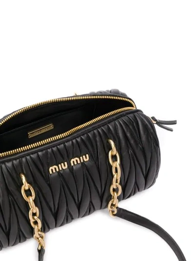 Shop Miu Miu Matelassé Shoulder Bag - Black