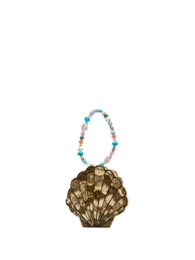 Shop Rixo London Sacha Sequin-embellished Shell Bracelet Bag In Metallic