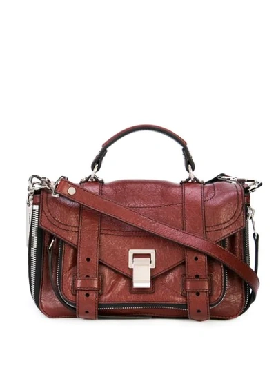 Shop Proenza Schouler Paper Leather Zip Ps1+ Tiny In Red