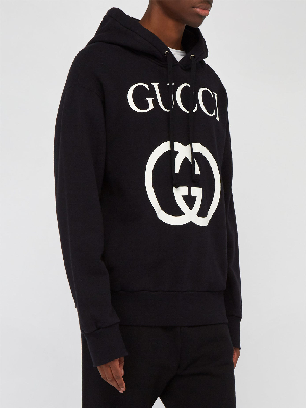 gucci hooded sweatshirt with interlocking g