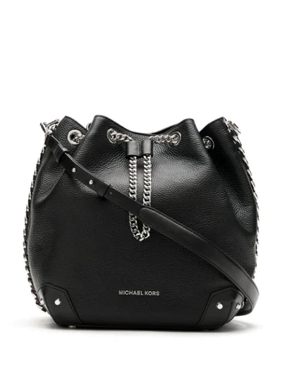 Shop Michael Michael Kors Large Alanis Bucket Bag In Black