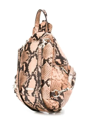 Shop Rebecca Minkoff Snakeskin Effect Backpack In Pink