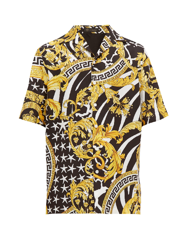 black and gold versace shirt