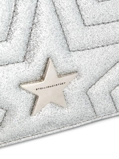 Shop Stella Mccartney Quilted Star Cross-body Bag In Silver