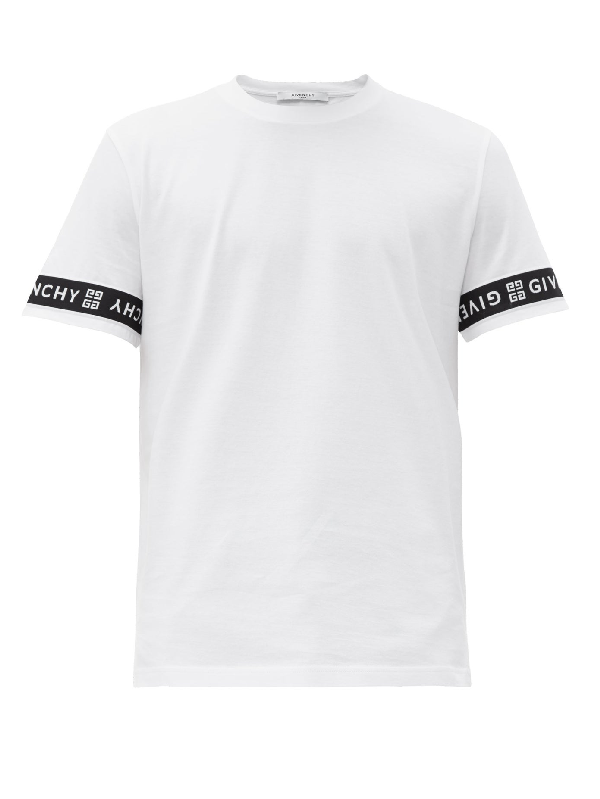 Givenchy Sleeve Logo Print Band T-shirt In 100 White | ModeSens