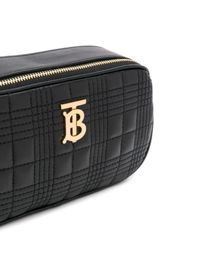 Shop Burberry Mini Quilted-effect Crossbody Bag In A1189  Black
