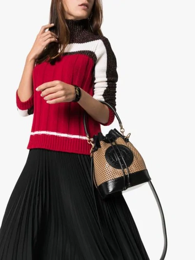 Shop Fendi Mon Tresor Bucket Bag In Brown