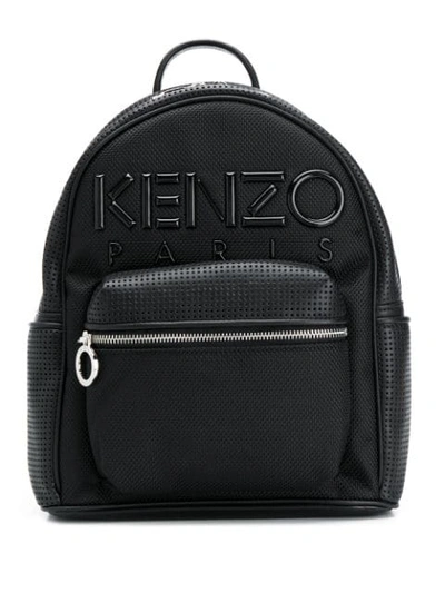 Shop Kenzo Logo Embroidered Backpack In 99