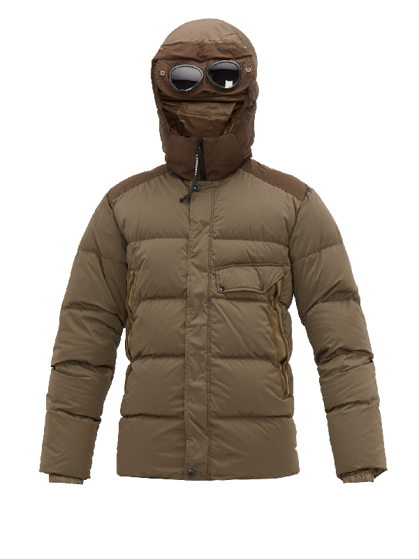 C.p. Company Goggle-hood Down-filled Technical Hooded Jacket In Green |  ModeSens