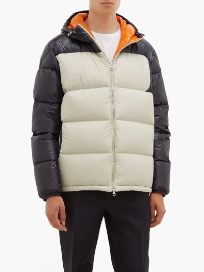 Moncler Latour Hooded Quilted Down Jacket In Beige Navy | ModeSens