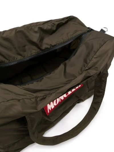 Shop Moncler Logo Patch Holdall In Green