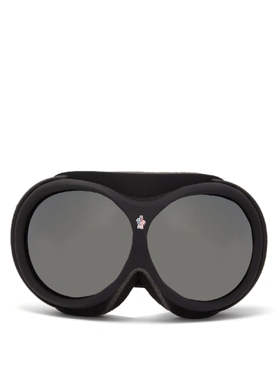 Moncler Logo-jacquard Strap Ski Goggles In 02c Matte Black S