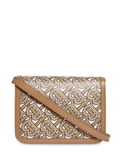 BURBERRY MINI MONOGRAM PRINT LEATHER BAG - 大地色