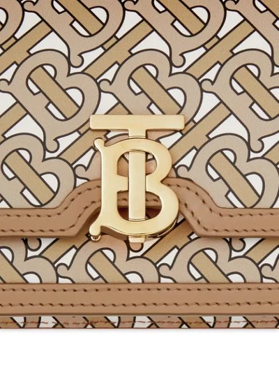 BURBERRY MINI MONOGRAM PRINT LEATHER BAG - 大地色