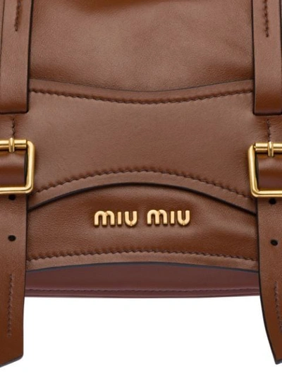 Shop Miu Miu Grace Lux Briefcase Bag In Brown