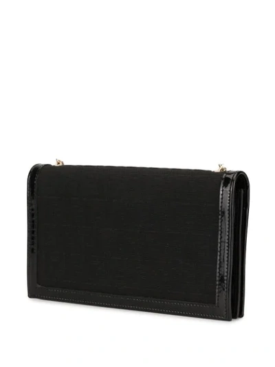 Pre-owned Fendi Embellished Zucca Wallet Purse In Black