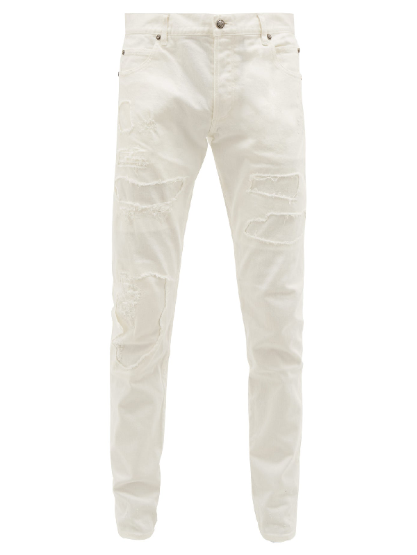 balmain white jeans