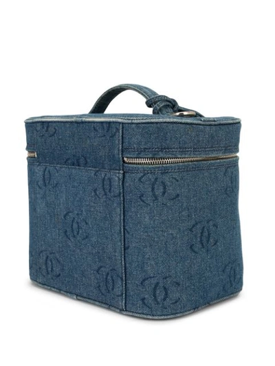 Pre-owned Chanel Cc Logo双用式化妆包 In Blue