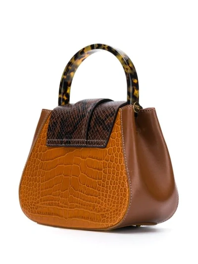 Shop Nico Giani Myria Mini Tote Bag In Brown ,neutral