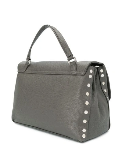 Shop Zanellato Foldover Top Shoulder Bag In Grey