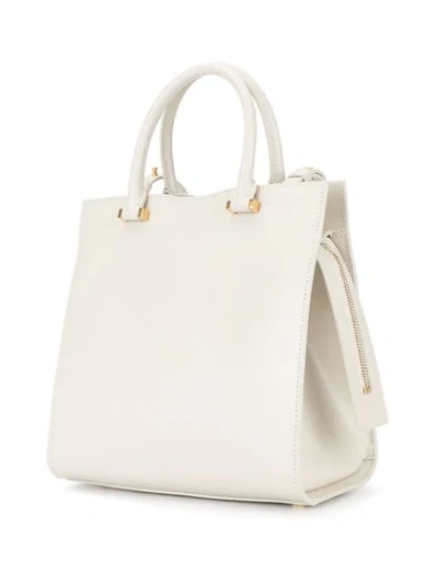 Shop Saint Laurent Small Uptown Tote Bag In White