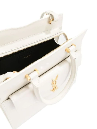 Shop Saint Laurent Small Uptown Tote Bag In White