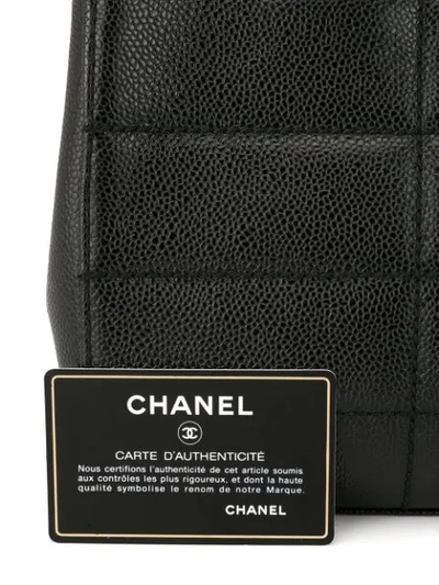 Pre-owned Chanel Choco Bar Cc交扣绗缝细节手提包 In Black