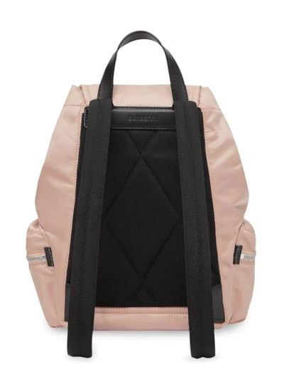 Shop Burberry The Medium Logo-print Backpack In Pink