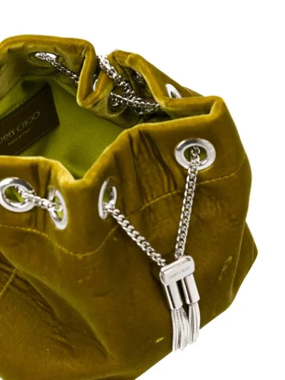 Shop Jimmy Choo Bon Bon Metal Handle Bag In Green