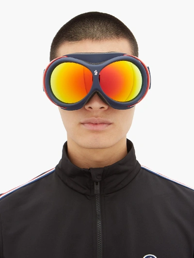 Moncler Logo-jacquard Strap Ski Goggles - Yellow Multi