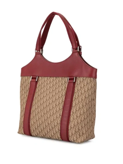 Pre-owned Dior  Street Chic Trotter Pattern Tote In Brown