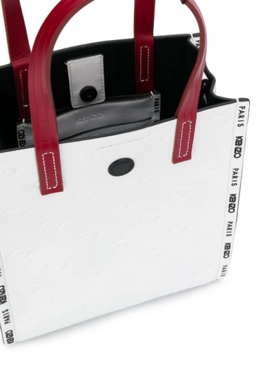 Shop Kenzo Small Blink Multi-eye Tote Bag In 01 White