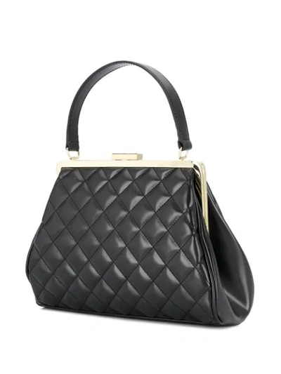 Shop Love Moschino Diamond Quilt Tote Bag In Black