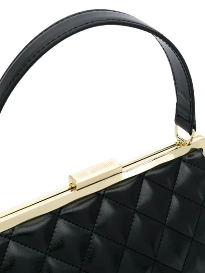 Shop Love Moschino Diamond Quilt Tote Bag In Black