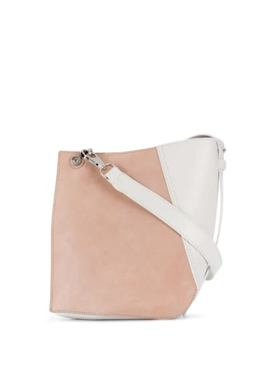 Shop Lanvin Hook S Asymmetric Bucket Bag In White
