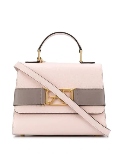 Shop Alberta Ferretti Logo Buckle Crossbody Bag In Pink