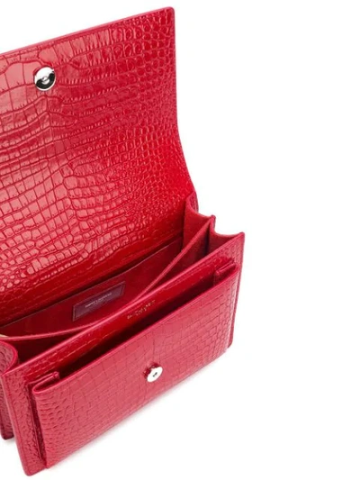 Shop Saint Laurent Sunset Shoulder Bag In Red