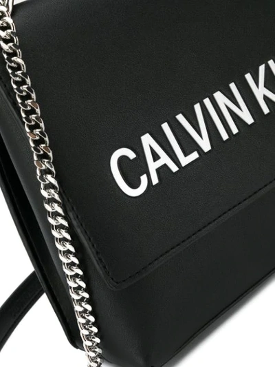 Shop Calvin Klein Embossed Logo Satchel In Bds Black