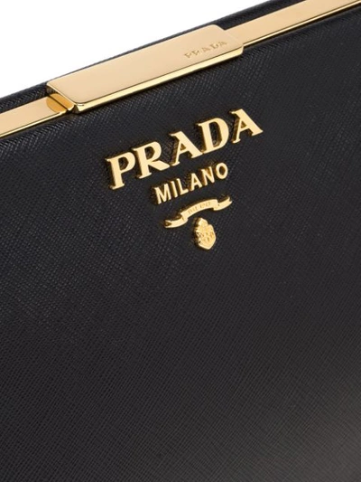 Shop Prada Light Frame Saffiano Leather Bag - Black
