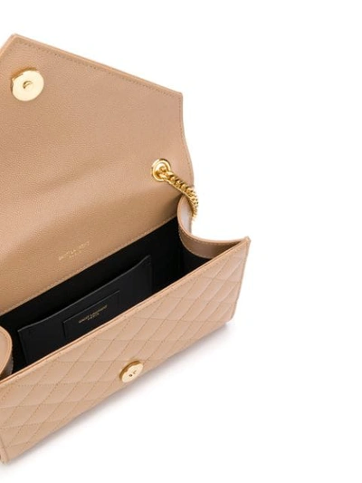 Shop Saint Laurent Quilted Monogram Handbag In 2622 -cork/cork/cork